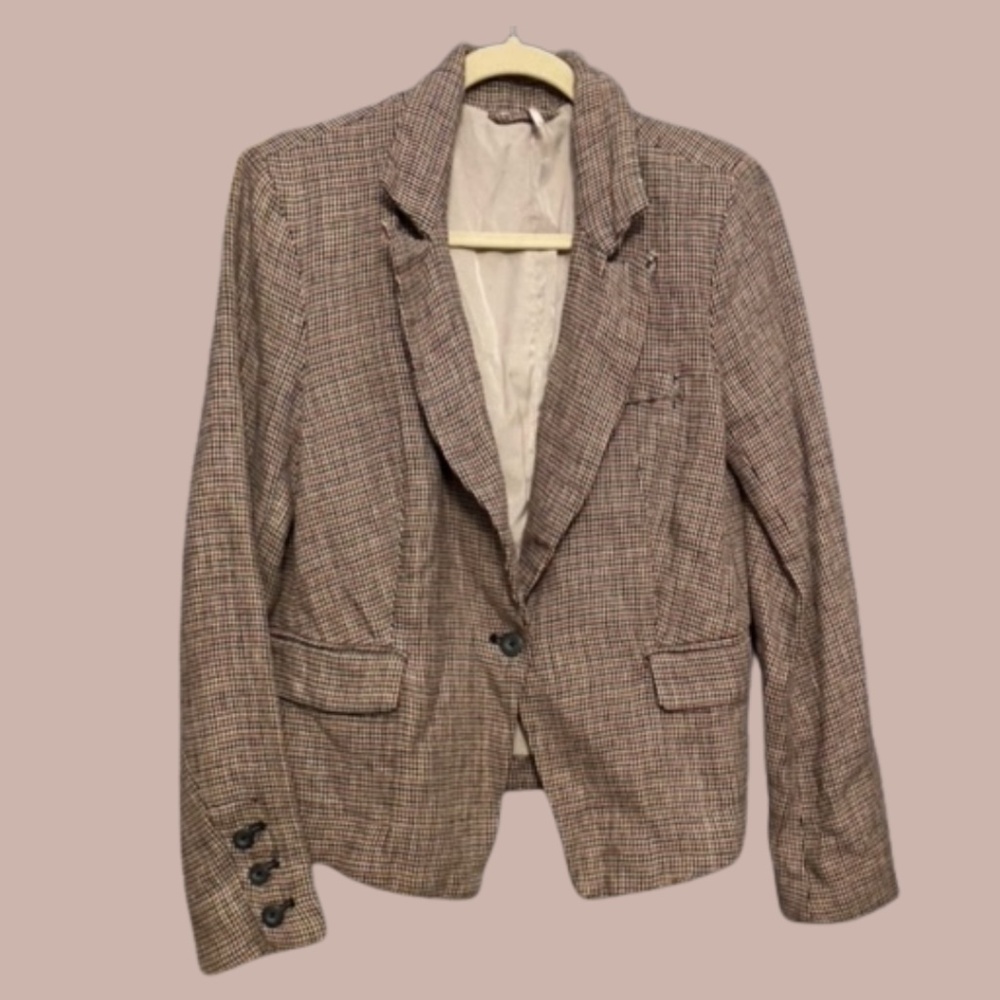 Free People Chess Blazer In Garnet - Picture 4 of 9